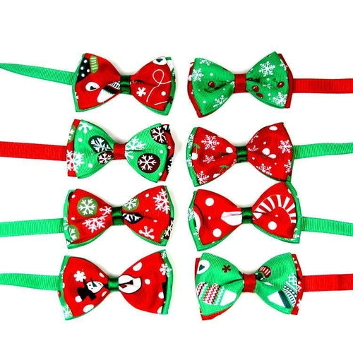 Christmas Pet Bow Ties - Festive Handmade Accessories For Dogs And