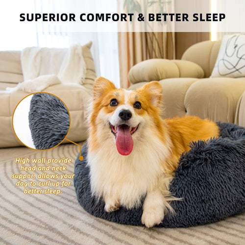 Washable Anti-Anxiety Pet Bed - Fluffy Calming Dog & Cat Bed