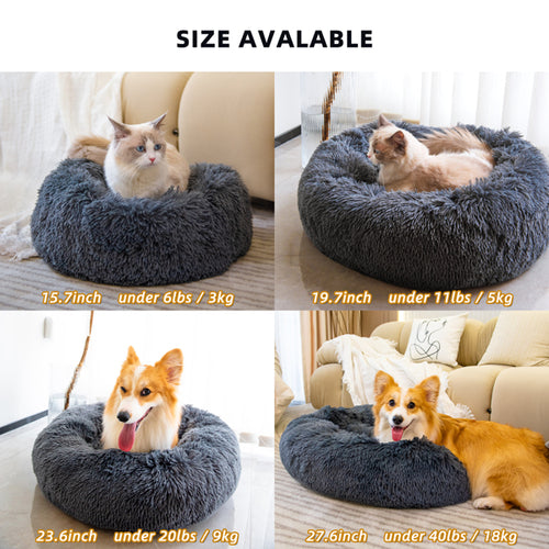 Washable Anti-Anxiety Pet Bed - Fluffy Calming Dog & Cat Bed