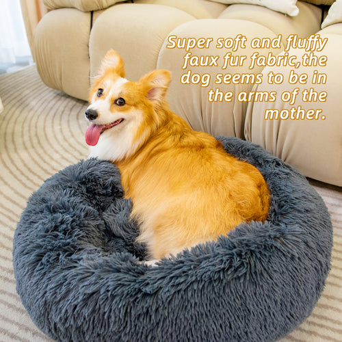 Washable Anti-Anxiety Pet Bed - Fluffy Calming Dog & Cat Bed