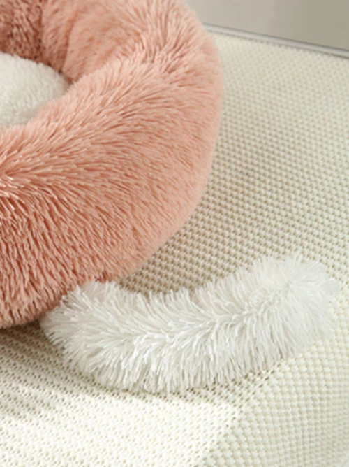 Plush Pet Bed with Ears and Tail - Cozy Cat and Small Dog Bed